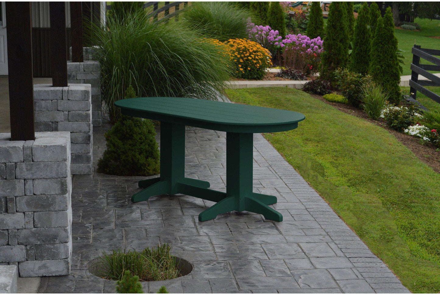 A&L Furniture Company Recycled Plastic 6' Oval Dining Table - Turf Green