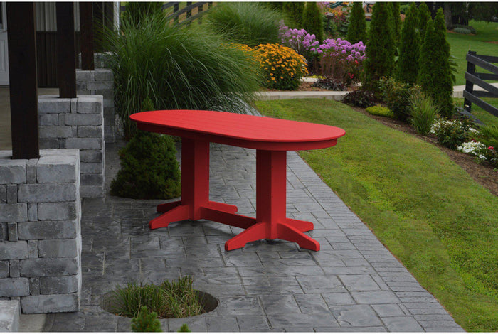 A&L Furniture Company Recycled Plastic 6' Oval Dining Table - Bright Red