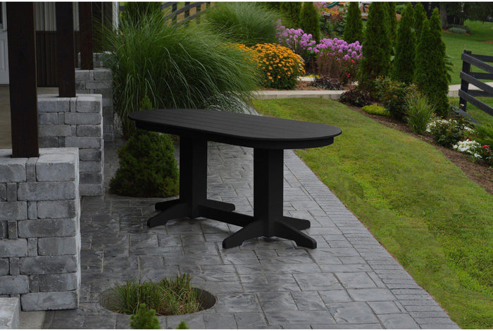 A&L Furniture Company Recycled Plastic 6' Oval Dining Table - Black