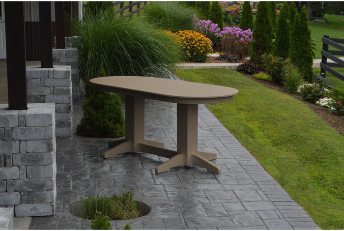 A&L Furniture Company Recycled Plastic 6' Oval Dining Table - Weatheredwood