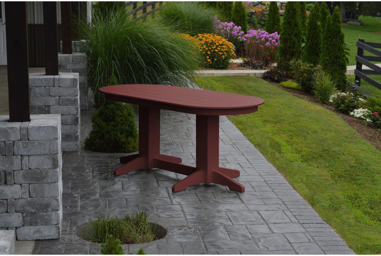 A&L Furniture Company Recycled Plastic 6' Oval Dining Table - Cherrywood