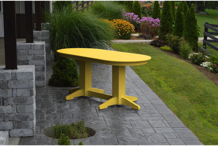 A&L Furniture Company Recycled Plastic 6' Oval Dining Table - Lemon Yellow