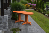 A&L Furniture Company Recycled Plastic 6' Oval Dining Table - Orange
