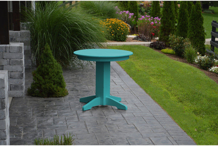 A&L Furniture Recycled Plastic 33" Round Dining Table - Aruba Blue