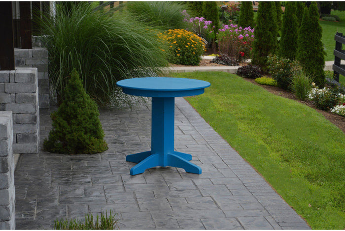 A&L Furniture Recycled Plastic 33" Round Dining Table - Blue