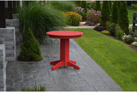 A&L Furniture Recycled Plastic 33" Round Dining Table - Bright Red