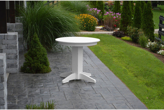A&L Furniture Recycled Plastic 33" Round Dining Table - White