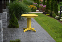 A&L Furniture Recycled Plastic 33" Round Dining Table - Lemon Yellow