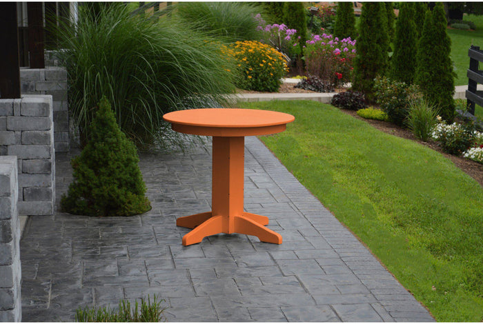 A&L Furniture Recycled Plastic 33" Round Dining Table - Orange