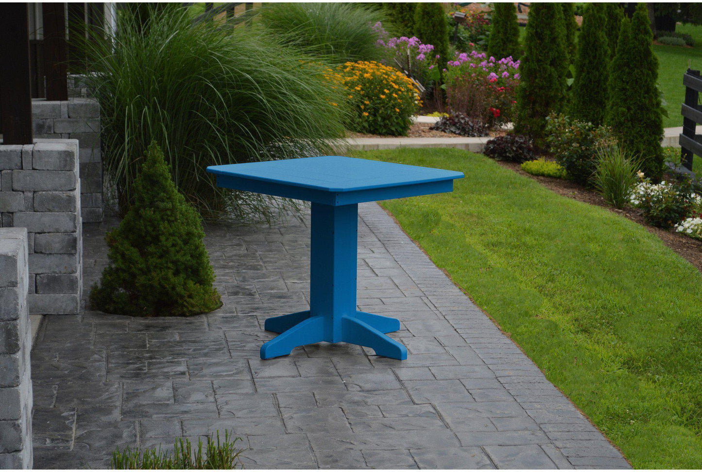 A&L Furniture Recycled Plastic 33" Square Dining Table - Blue
