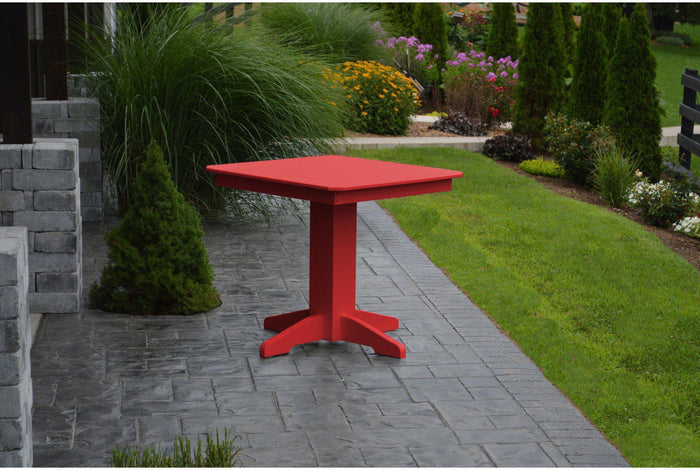 A&L Furniture Recycled Plastic 33" Square Dining Table - Bright Red