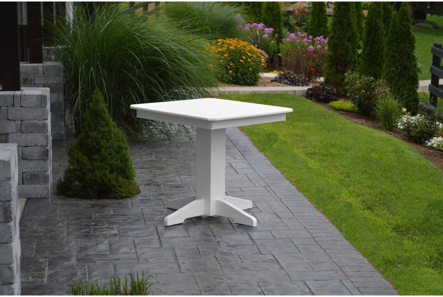A&L Furniture Recycled Plastic 33" Square Dining Table - White