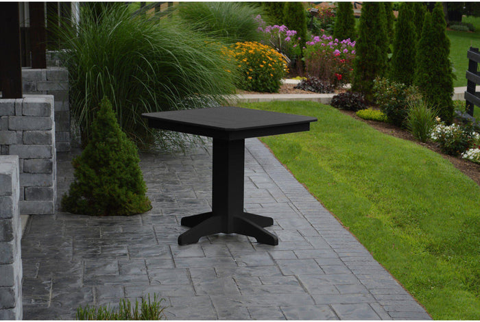 A&L Furniture Recycled Plastic 33" Square Dining Table - Black
