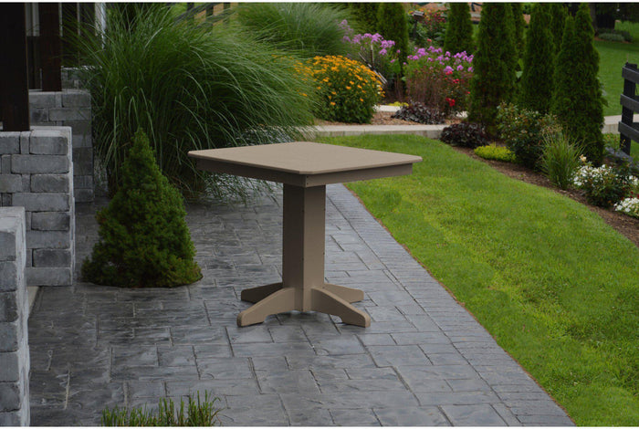 A&L Furniture Recycled Plastic 33" Square Dining Table - Weatheredwood