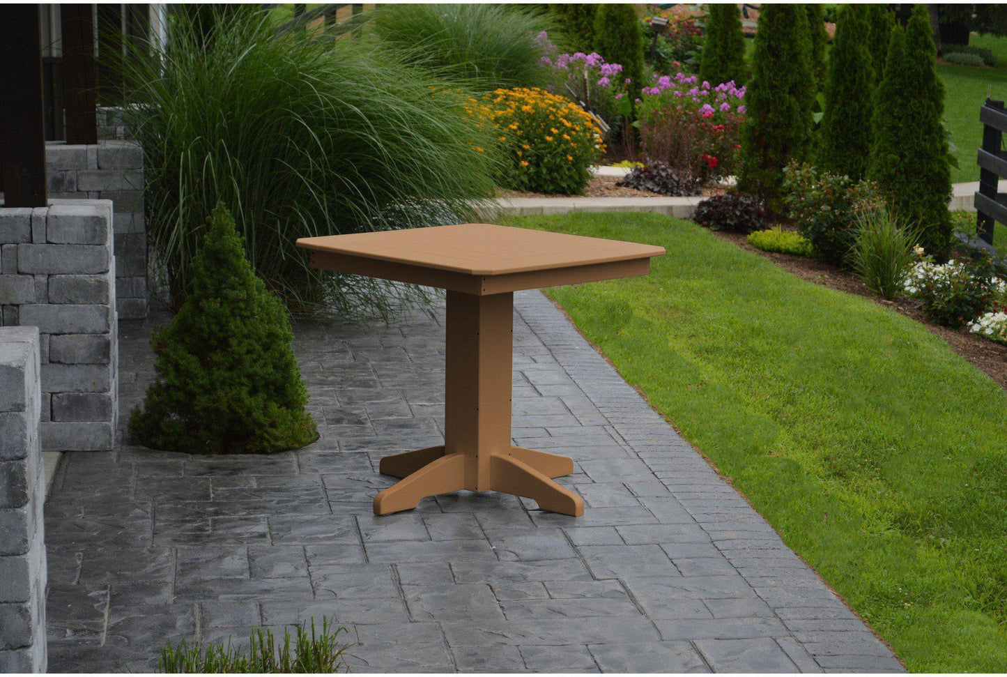 A&L Furniture Recycled Plastic 33" Square Dining Table - Cedar