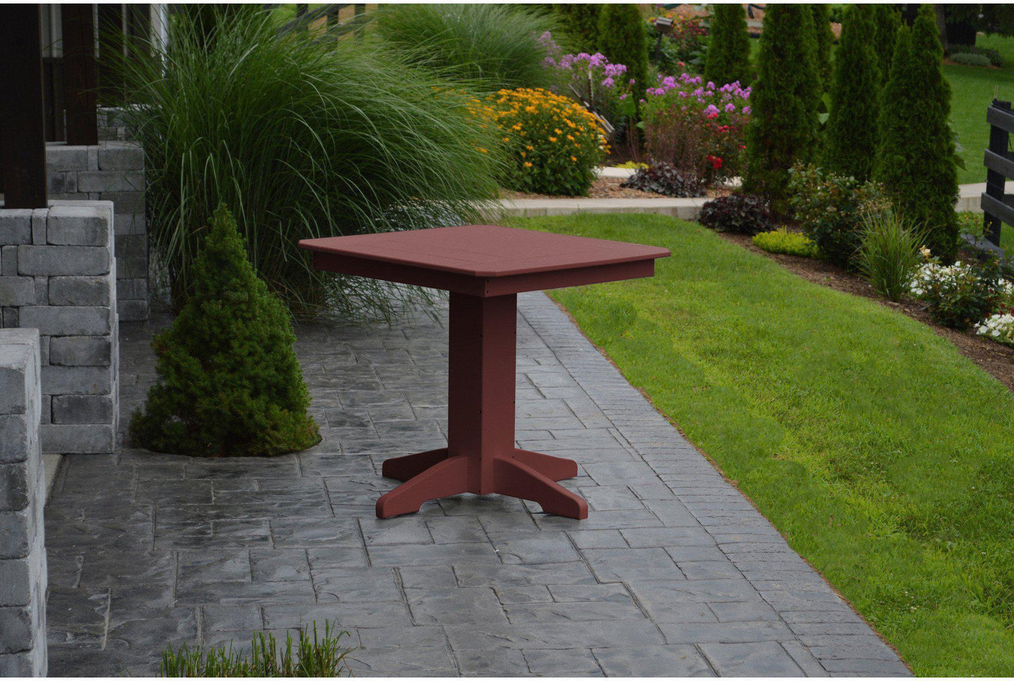 A&L Furniture Recycled Plastic 33" Square Dining Table - Cherrywood