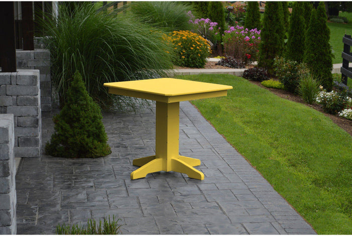 A&L Furniture Recycled Plastic 33" Square Dining Table - Lemon Yellow