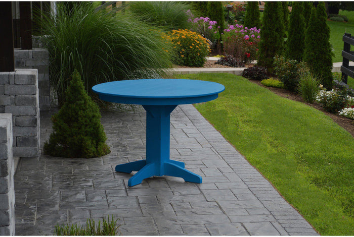 A&L Furniture Recycled Plastic 44" Round Dining Table - Blue
