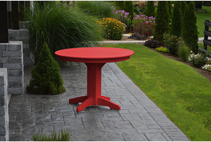 A&L Furniture Recycled Plastic 44" Round Dining Table - Bright Red