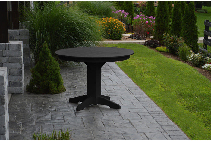 A&L Furniture Recycled Plastic 44" Round Dining Table - Black