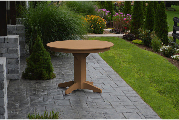 A&L Furniture Recycled Plastic 44" Round Dining Table - Cedar