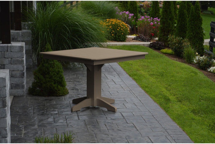 A&L Furniture Recycled Plastic 44" Square Dining Table - Weatheredwood