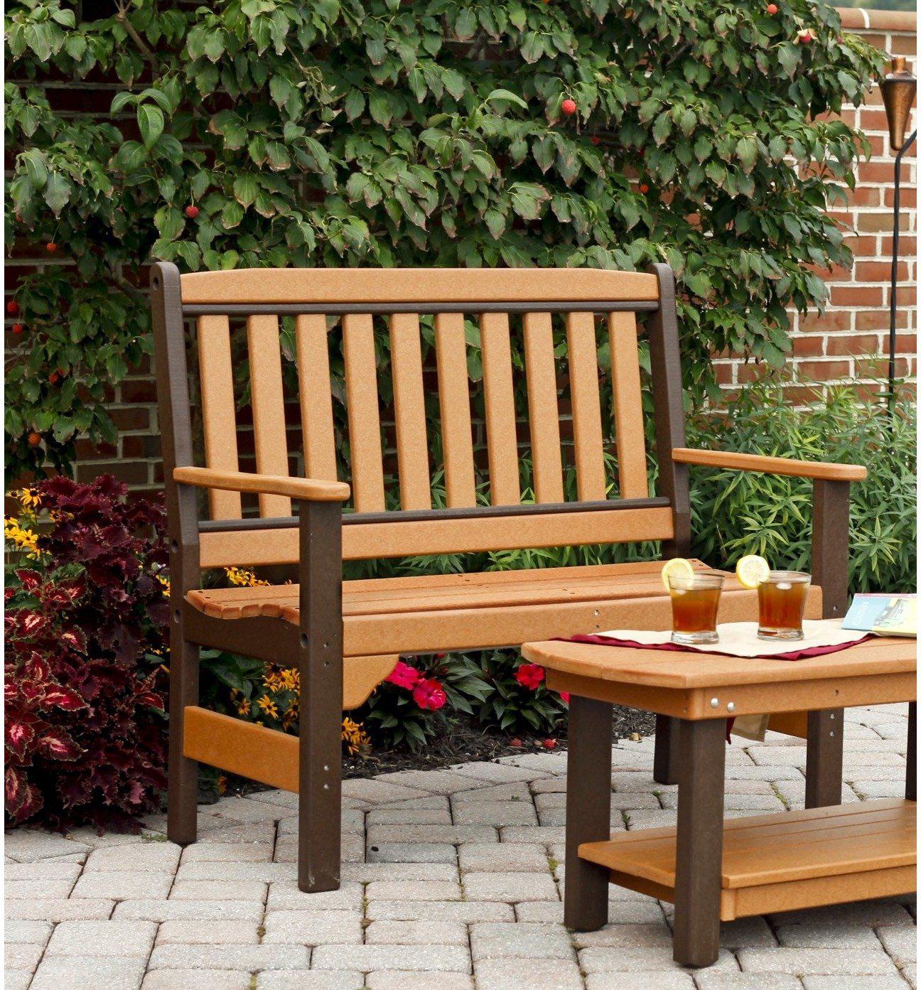 Leisure Lawns Amish Made Recycled Plastic English Garden Bench Model #940 - LEAD TIME TO SHIP 4 WEEKS
