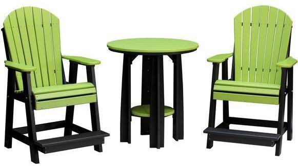 LuxCraft Recycled Plastic Counter Height Adirondack Balcony Table Set  - LEAD TIME TO SHIP 10 to 12 BUSINESS DAYS