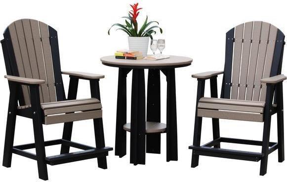 LuxCraft Recycled Plastic Counter Height Adirondack Balcony Table Set  - LEAD TIME TO SHIP 7 BUSINESS DAYS OR LESS