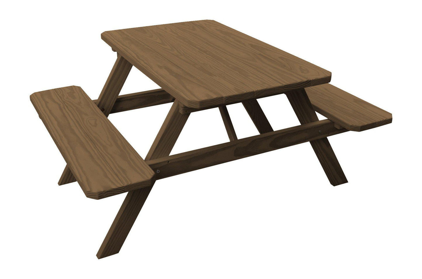 A&L Furniture Co. Pressure Treated Pine 4' Picnic Table w/ Attached Benches  - LEAD TIME TO SHIP 10 BUSINESS DAYS