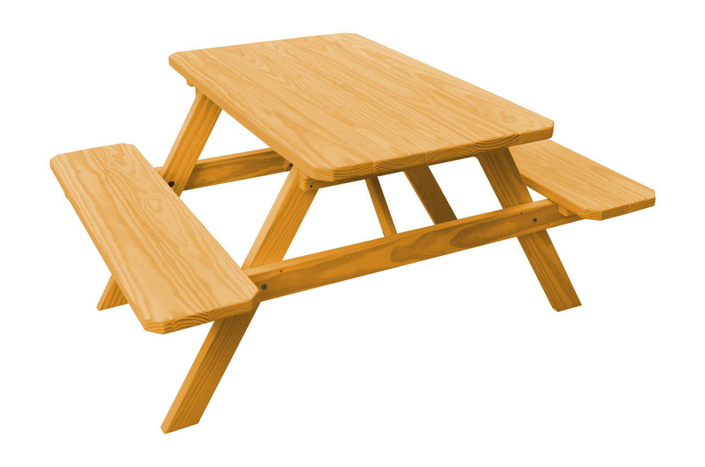 A&L Furniture Co. Pressure Treated Pine 4' Picnic Table w/ Attached Benches  - LEAD TIME TO SHIP 10 BUSINESS DAYS
