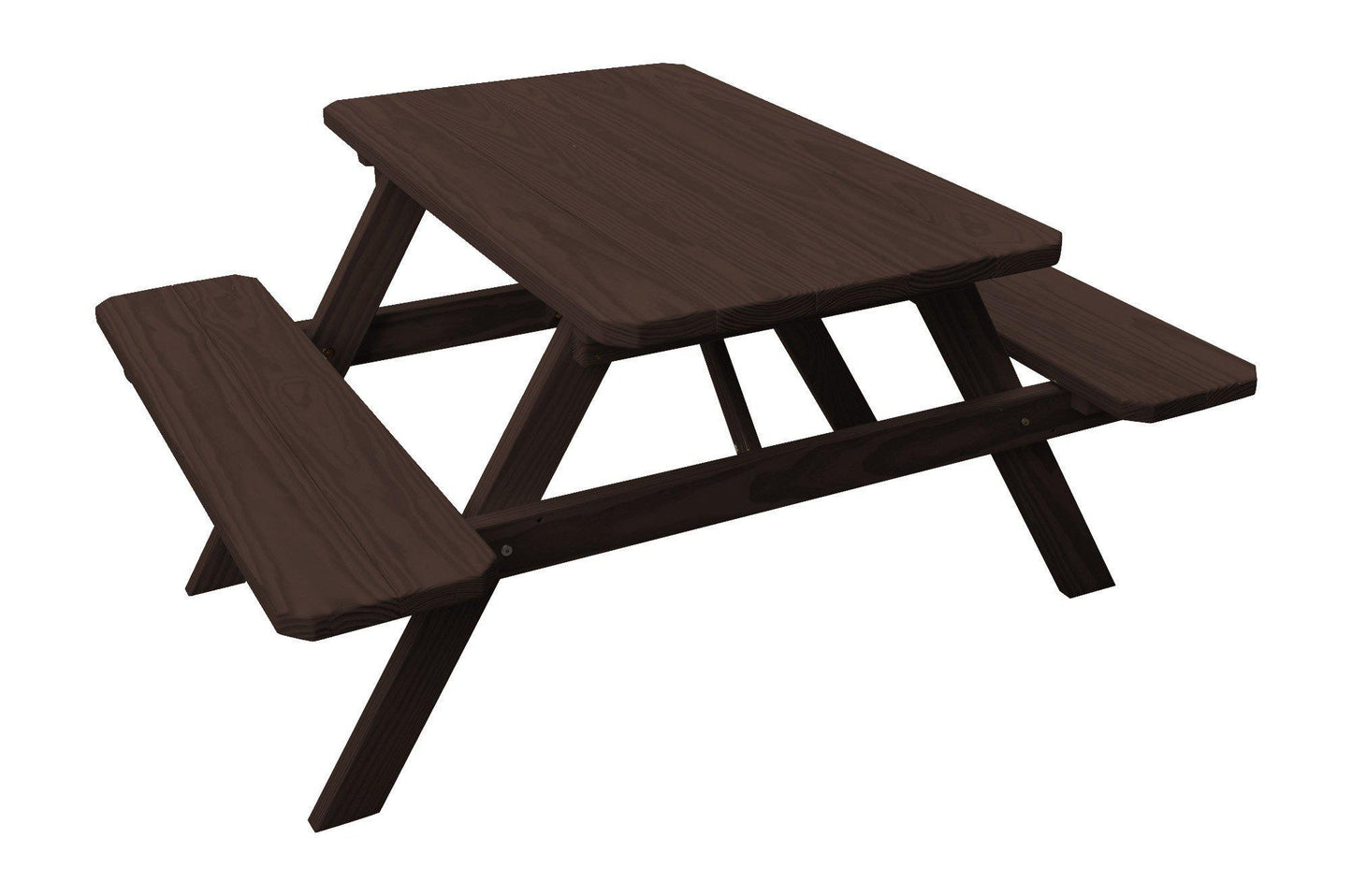 A&L Furniture Co. Pressure Treated Pine 4' Picnic Table w/ Attached Benches  - LEAD TIME TO SHIP 10 BUSINESS DAYS