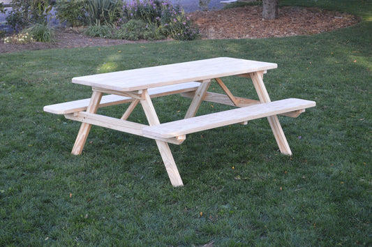 A&L Furniture Co. Pressure Treated Pine 5' Picnic Table w/Attached Benches - LEAD TIME TO SHIP 10 BUSINESS DAYS