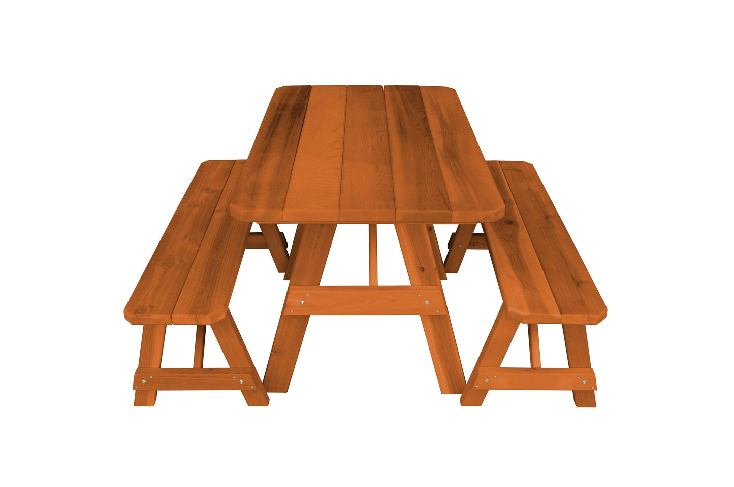 A&L FURNITURE CO.Western Red Cedar 5' Traditional Table w/2 Benches - Specify for FREE 2" Umbrella Hole - LEAD TIME TO SHIP 2 WEEKS