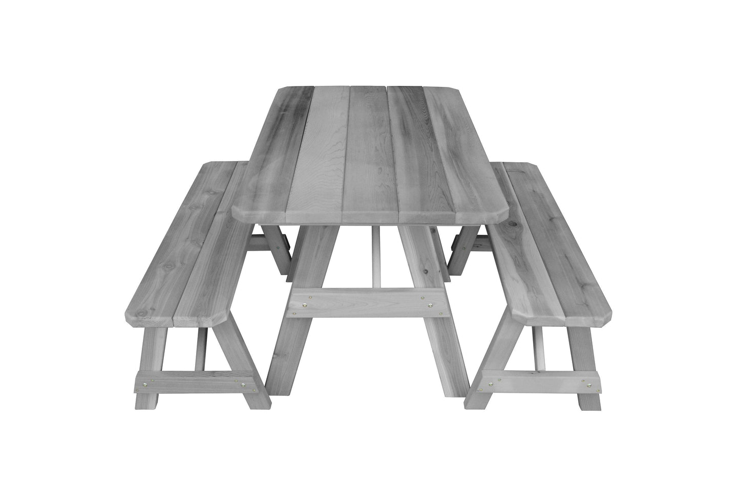 Regallion Outdoor Western Red Cedar 5' Traditional Table w/2 Benches - LEAD TIME TO SHIP 2 WEEKS