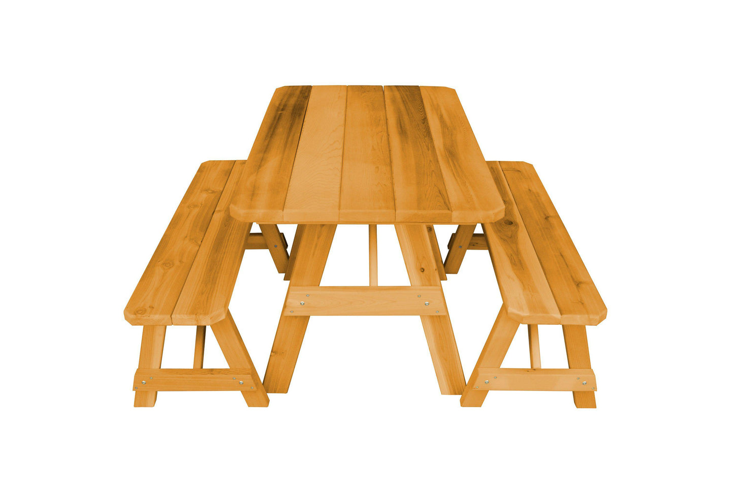 A&L FURNITURE CO.Western Red Cedar 5' Traditional Table w/2 Benches - Specify for FREE 2" Umbrella Hole - LEAD TIME TO SHIP 2 WEEKS