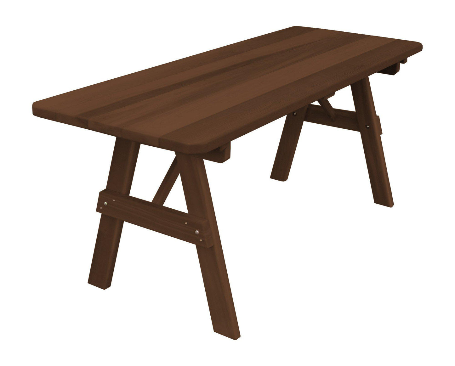 A&L FURNITURE CO. Western Red Cedar 94" Traditional Table Only - Specify for FREE 2" Umbrella Hole - LEAD TIME TO SHIP 2 WEEKS