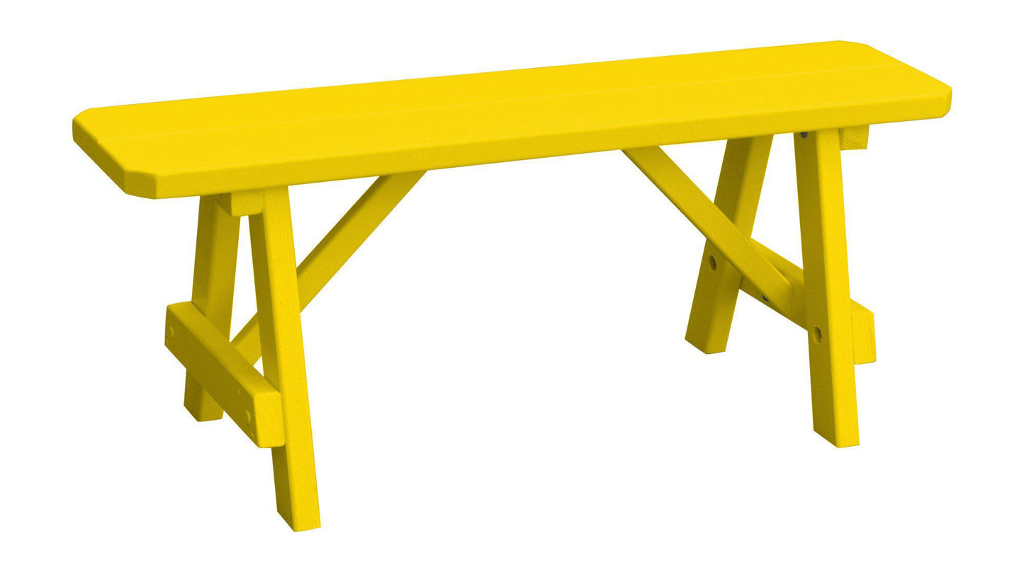 A&L Furniture Co. Yellow Pine 44" Traditional Bench Only - LEAD TIME TO SHIP 10 BUSINESS DAYS