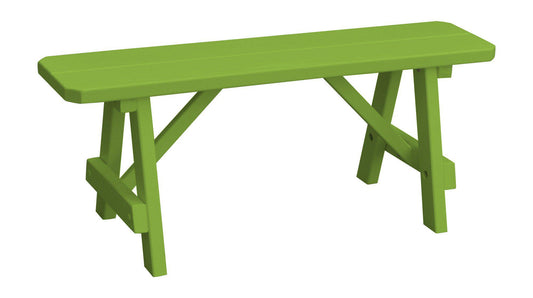 A&L Furniture Co. Yellow Pine 44" Traditional Bench Only - LEAD TIME TO SHIP 10 BUSINESS DAYS