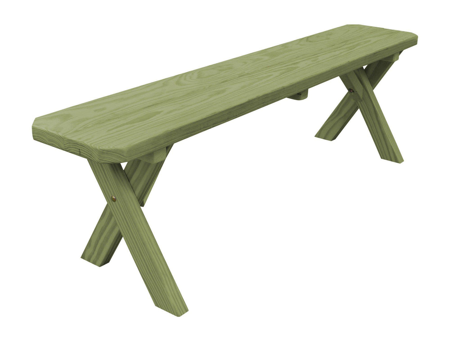 A&L Furniture Co. Yellow Pine 55" Crossleg Bench Only - LEAD TIME TO SHIP 10 BUSINESS DAYS