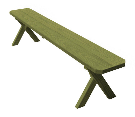A&L Furniture Co. Yellow Pine 70" Crossleg Bench - LEAD TIME TO SHIP 10 BUSINESS DAYS