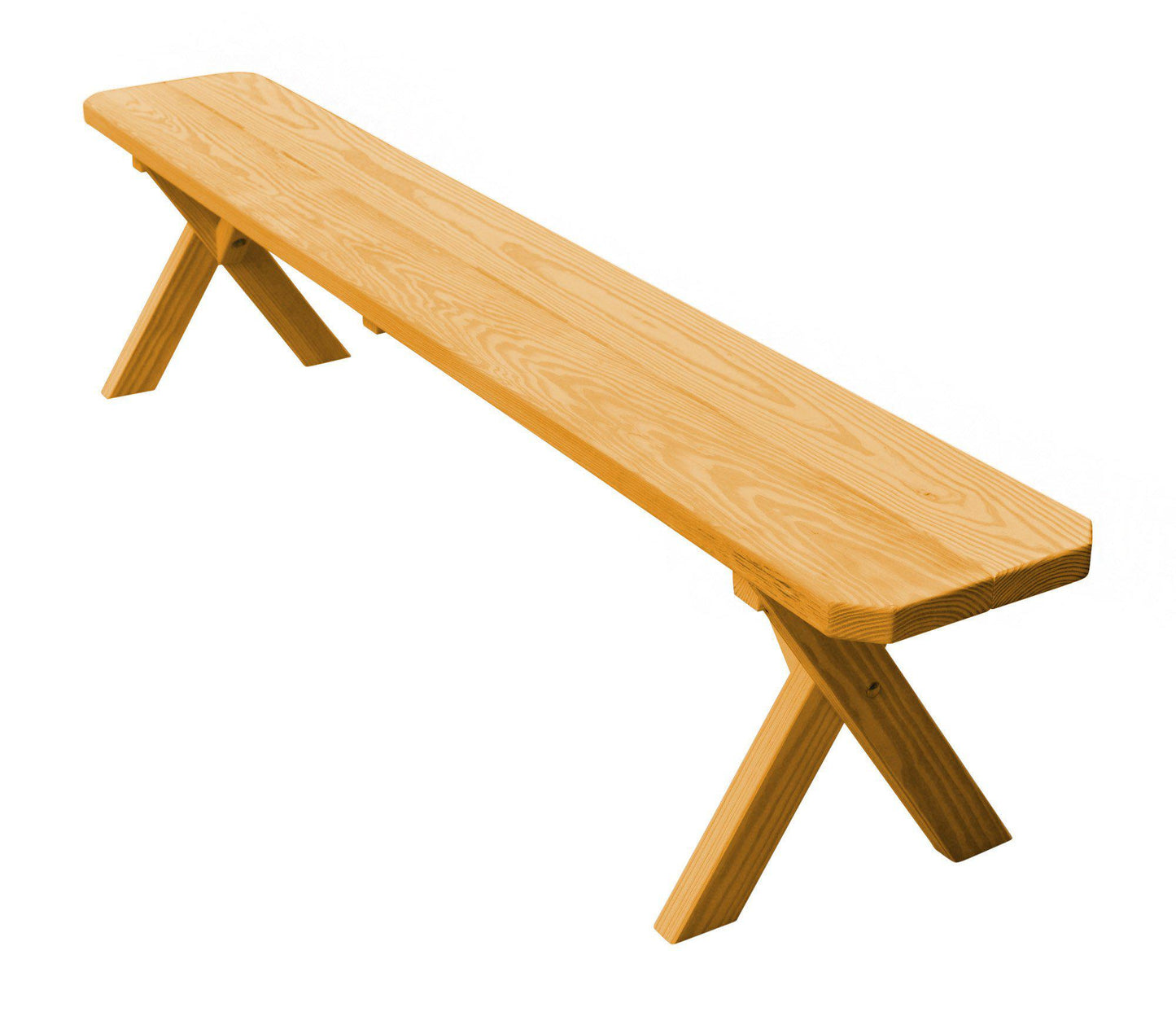 A&L Furniture Co. Yellow Pine 70" Crossleg Bench Only - LEAD TIME TO SHIP 10 BUSINESS DAYS