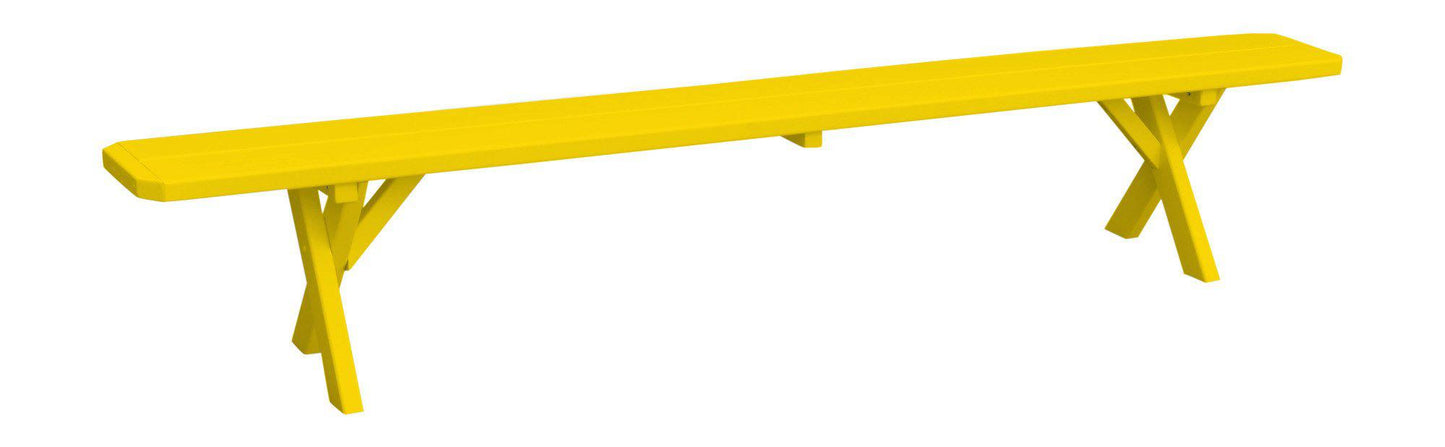 A&L Furniture Co. Yellow Pine 95"  Crossleg Bench Only - LEAD TIME TO SHIP 10 BUSINESS DAYS