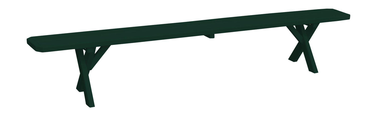 A&L Furniture Co. Yellow Pine 95"  Crossleg Bench Only - LEAD TIME TO SHIP 10 BUSINESS DAYS