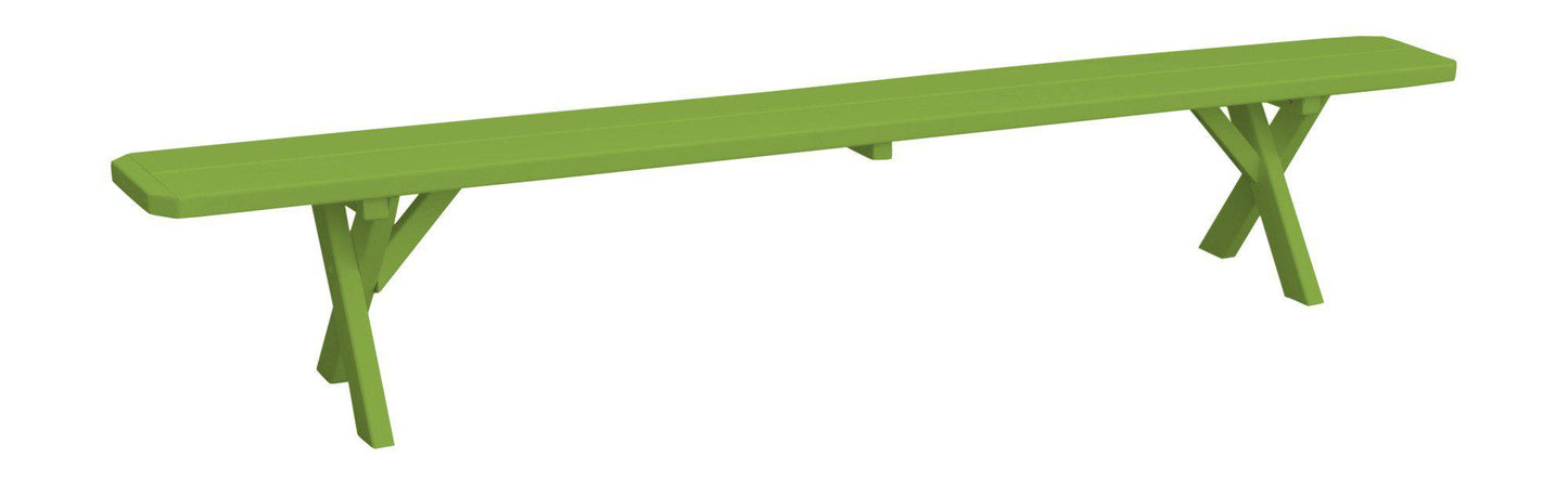 A&L Furniture Co. Yellow Pine 95"  Crossleg Bench Only - LEAD TIME TO SHIP 10 BUSINESS DAYS