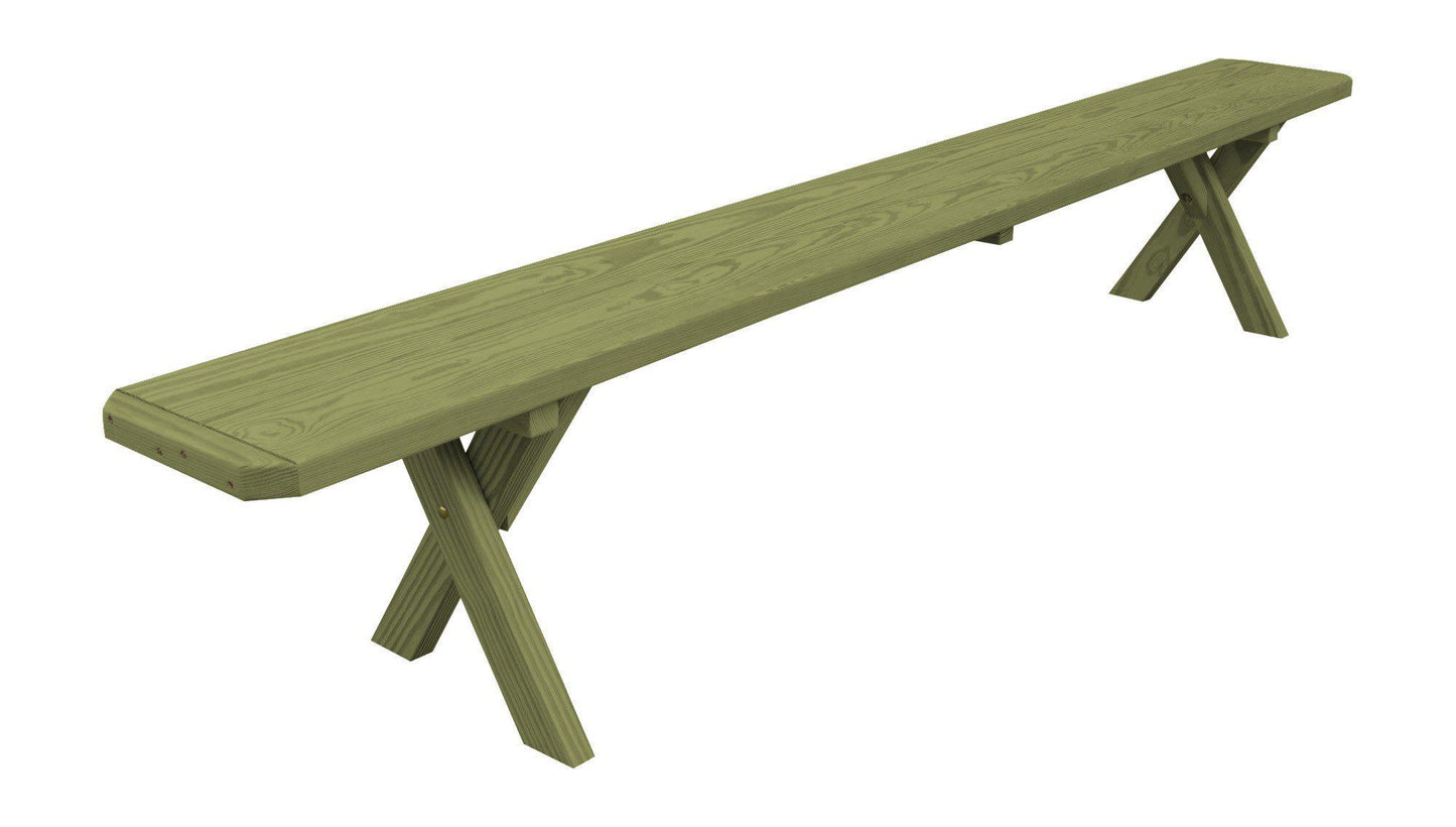 A&L Furniture Co. Yellow Pine 95"  Crossleg Bench Only - LEAD TIME TO SHIP 10 BUSINESS DAYS