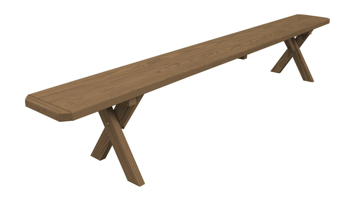 A&L Furniture Co. Yellow Pine 95"  Crossleg Bench Only - LEAD TIME TO SHIP 10 BUSINESS DAYS
