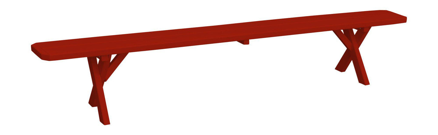 A&L Furniture Co. Yellow Pine 95"  Crossleg Bench Only - LEAD TIME TO SHIP 10 BUSINESS DAYS
