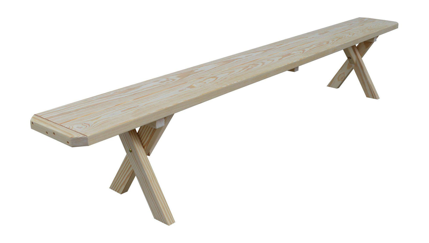 A&L Furniture Co. Yellow Pine 95"  Crossleg Bench Only - LEAD TIME TO SHIP 10 BUSINESS DAYS