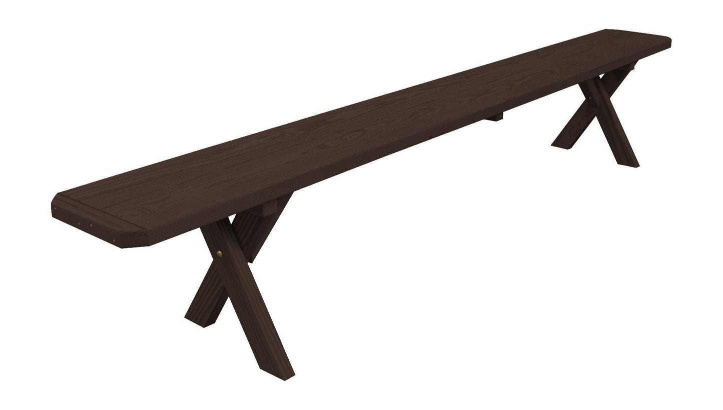 A&L Furniture Co. Yellow Pine 95"  Crossleg Bench Only - LEAD TIME TO SHIP 10 BUSINESS DAYS